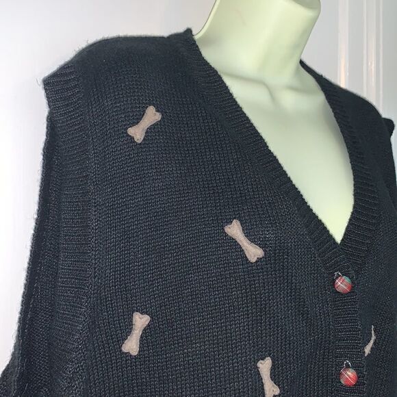 Vtg Scottie dog black sweater vest - Picture 4 of 11